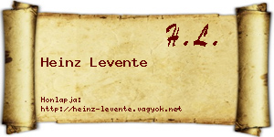 Heinz Levente névjegykártya